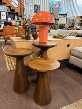 3'lü Ceviz Mantar Sehpa