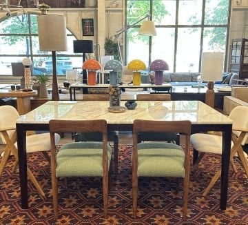 Masif Üzeri Mermer Masa