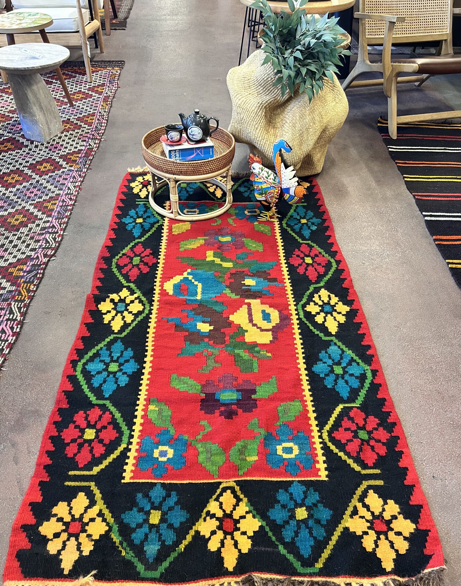 El Dokuma Kök Boya Karabağ kilim