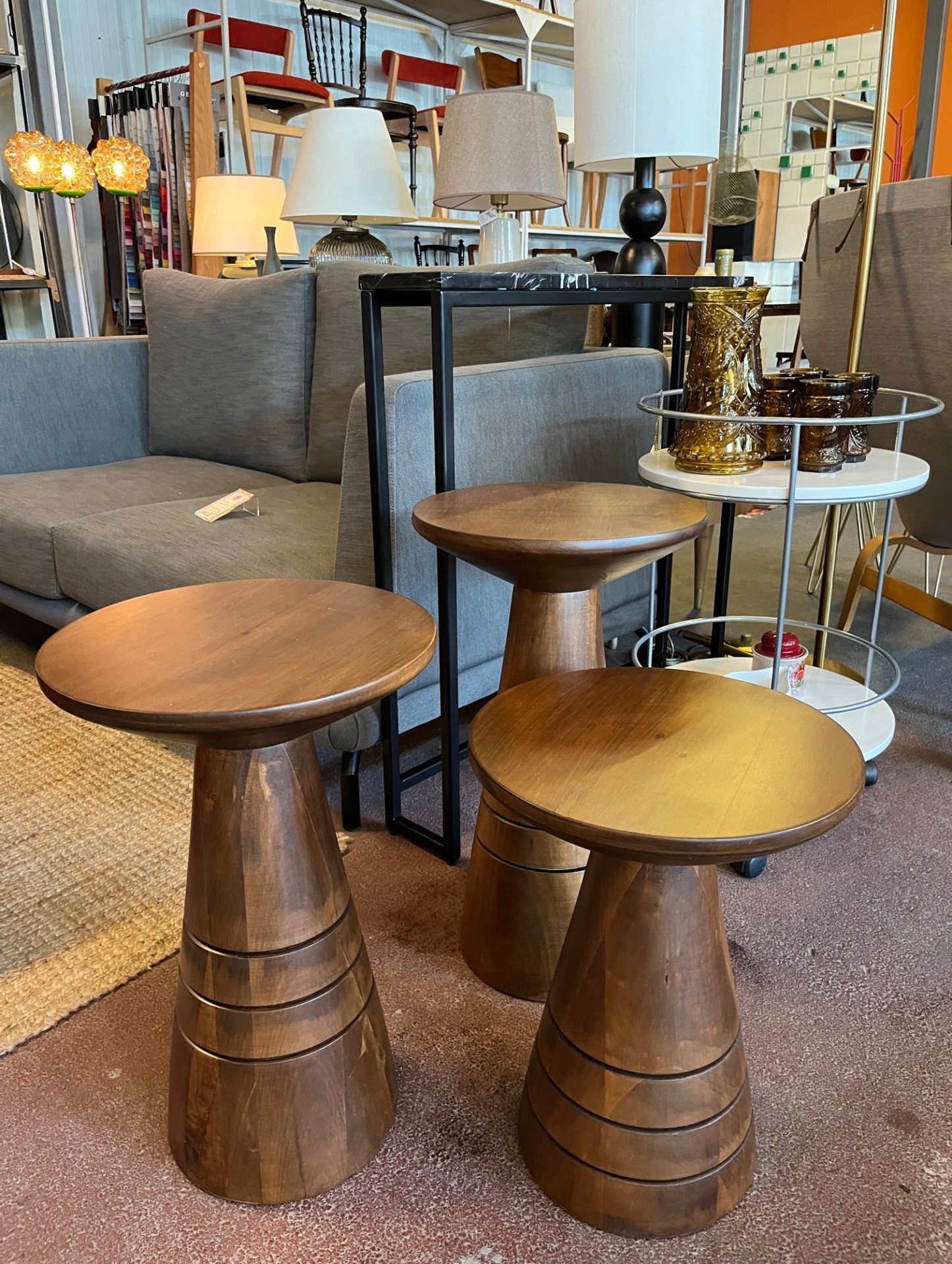 3lü Torna Ceviz Sehpa