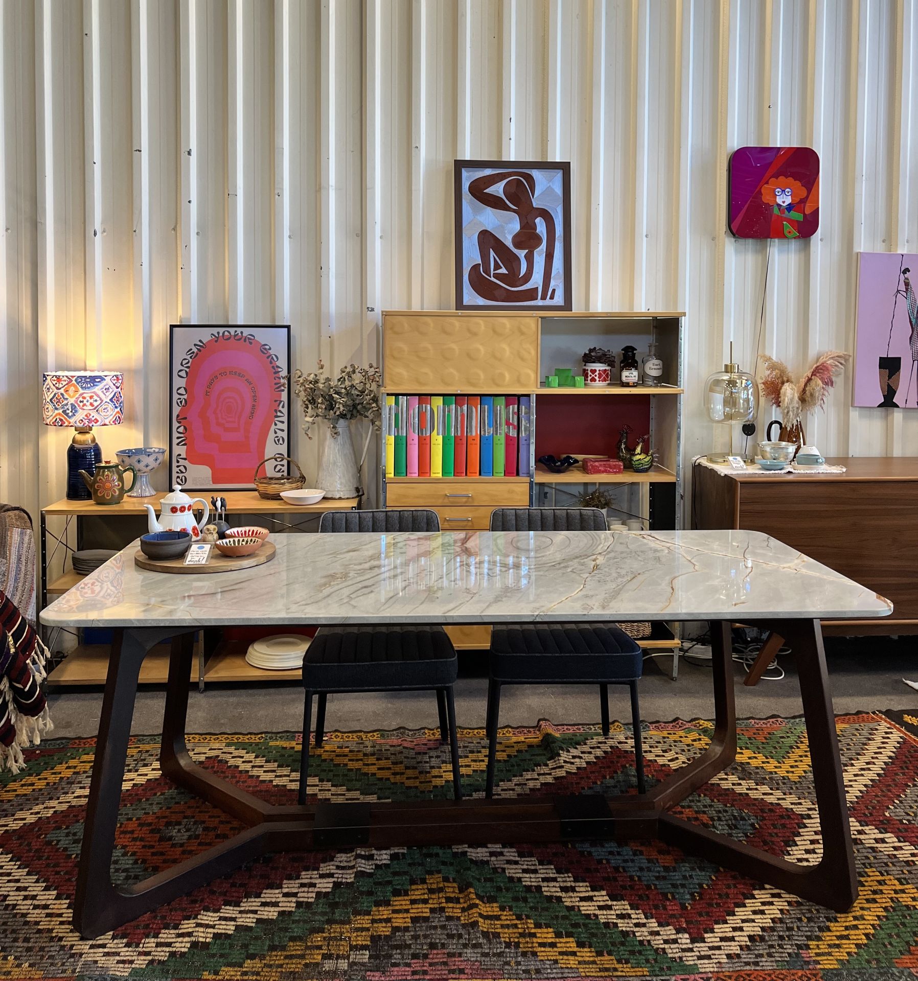 Grift Masif Ayak Mermer Masa