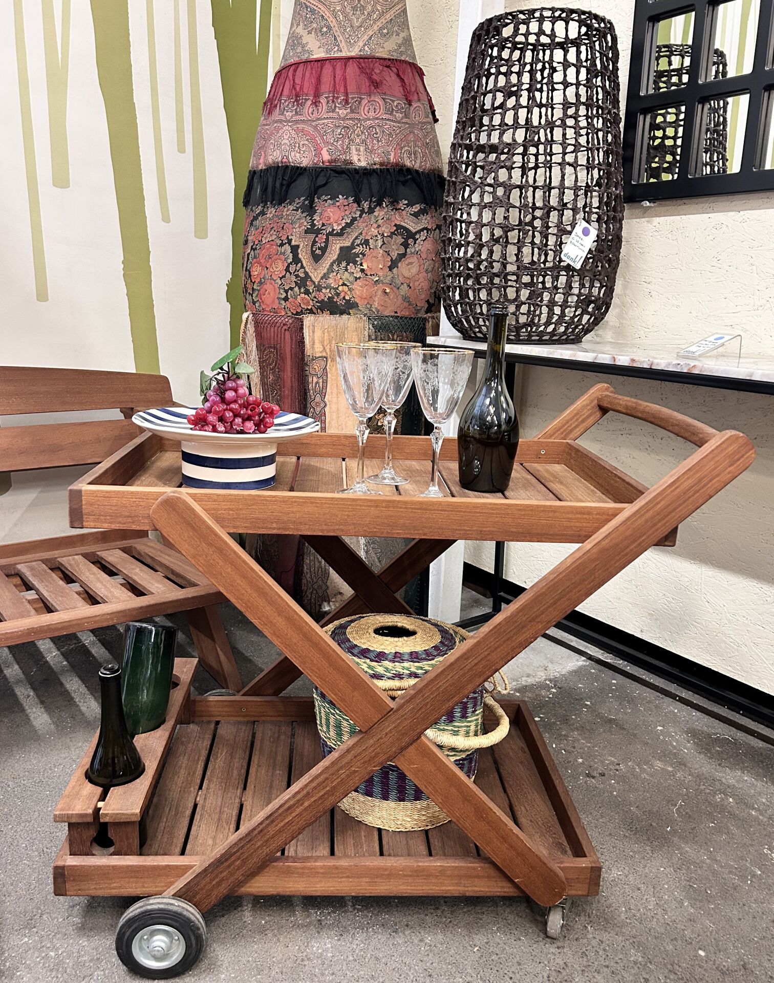 Teak Servis Arabası