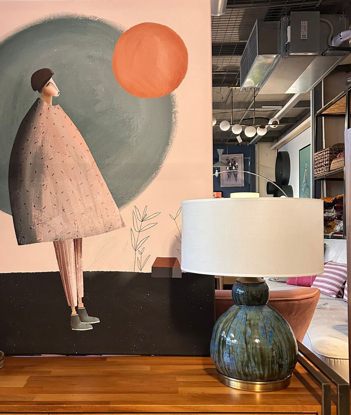 El Yapımı Stoneware Abajur