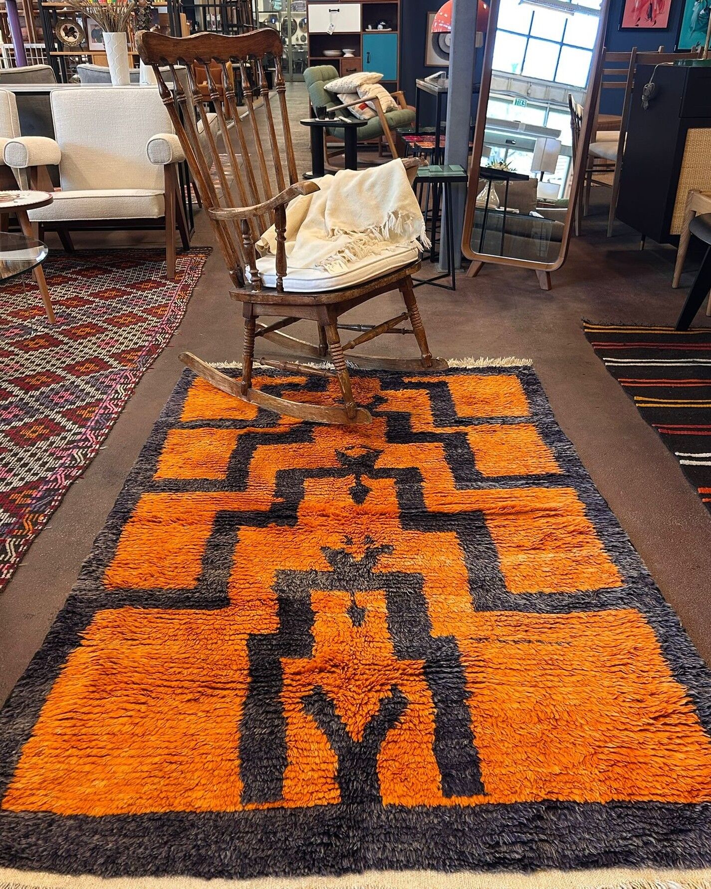 1970'ler El Dokuma Kök Boya Tulu Halı