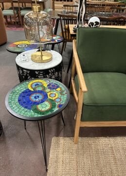 El Yapımı Mozaik Yan Sehpa