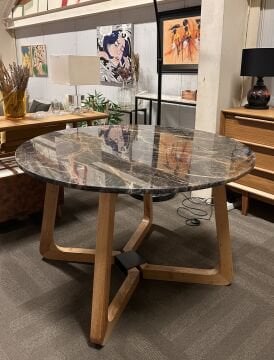 Grift Yuvarlak Mermer Masa