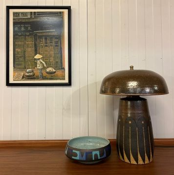 EL Yapımı Stoneware Abajur