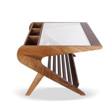 Masif Meşe Camlı Sehpa