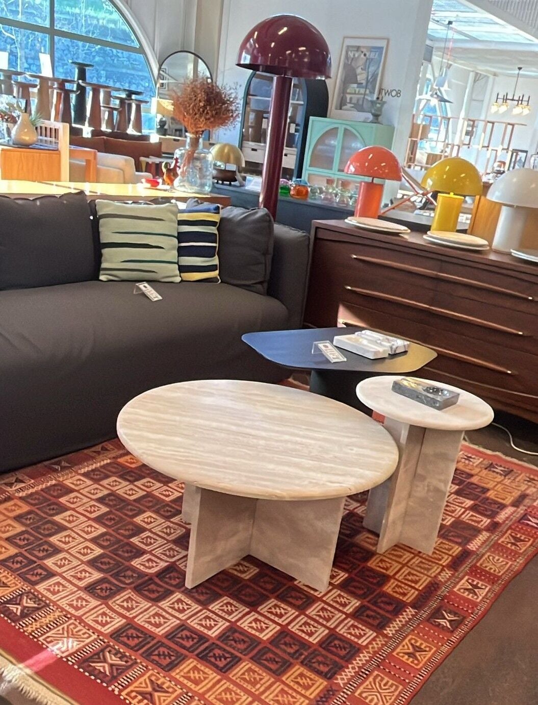 Traverten 2'li Sehpa