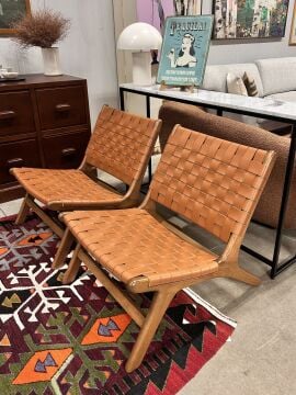 Deri Şeritli Koltuk