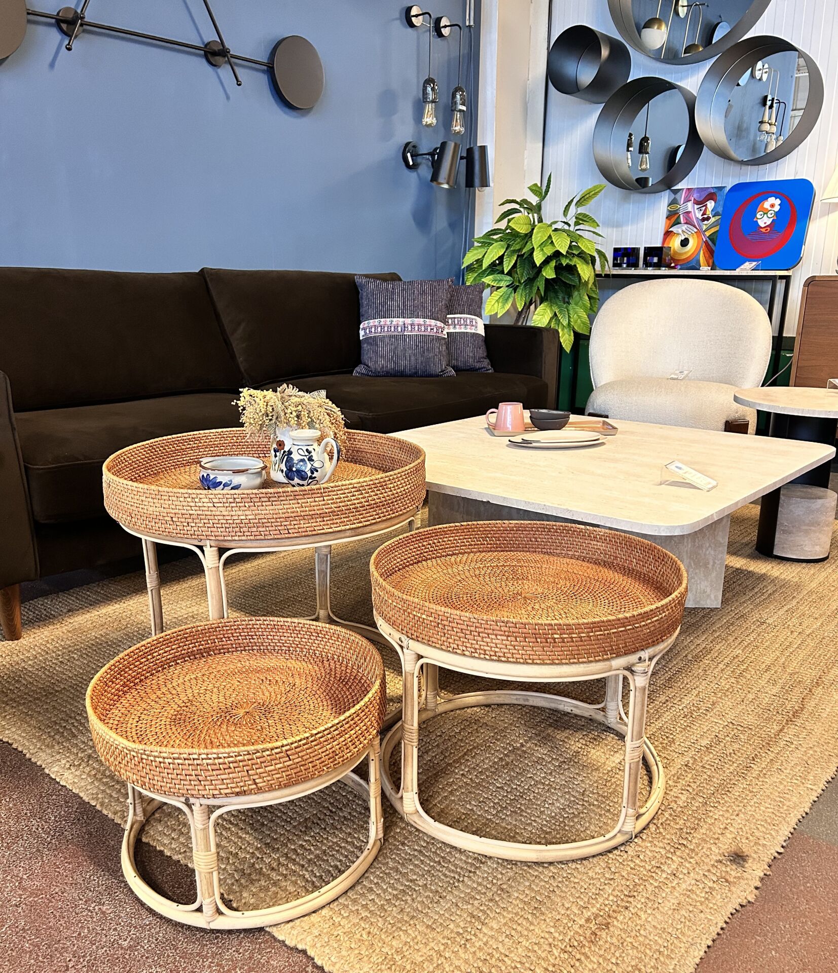 Rattan'3lü Sehpa
